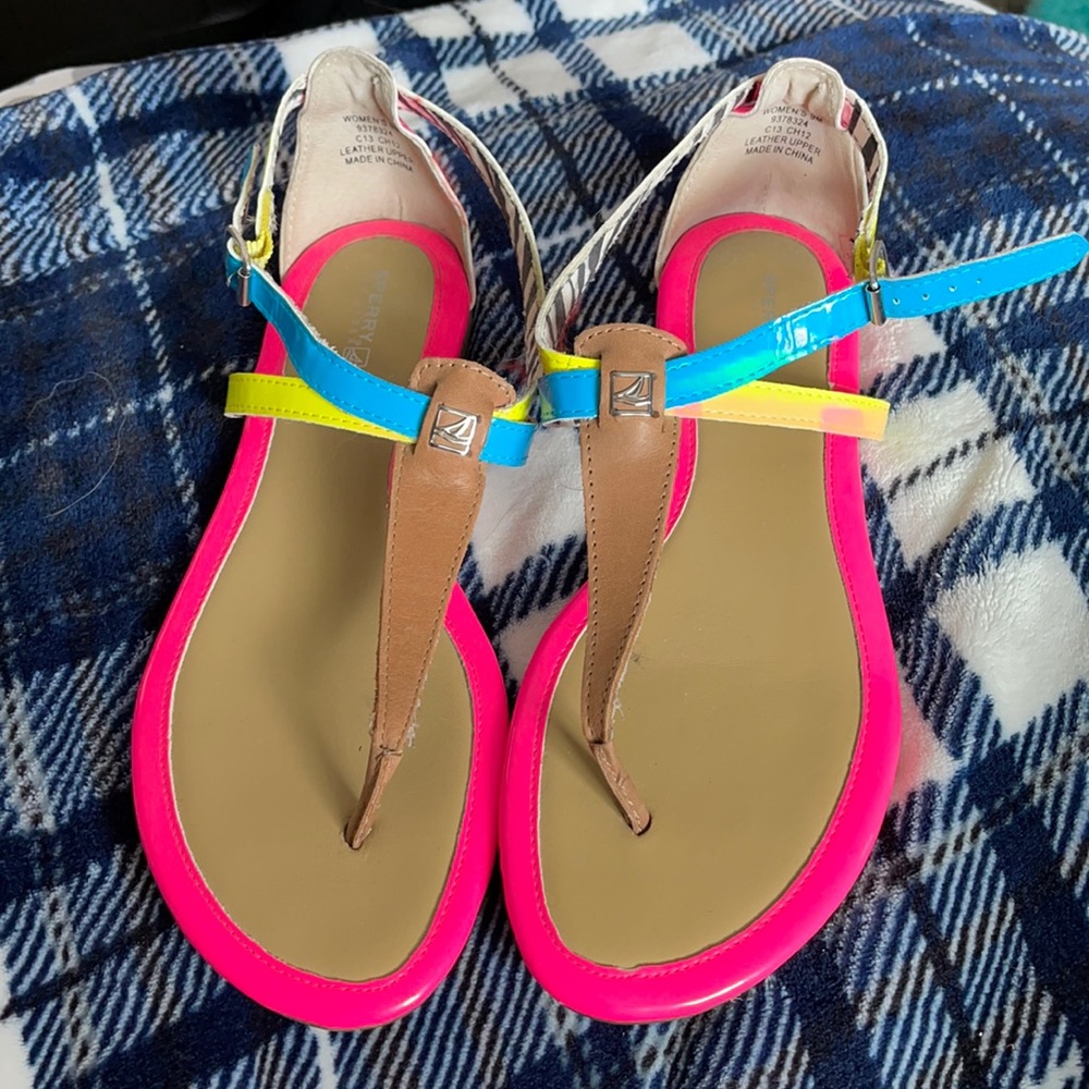 Sperry neon sandals